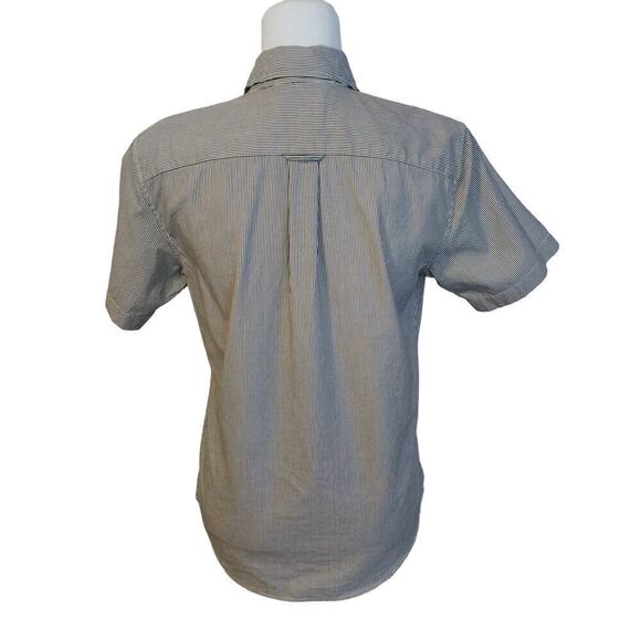 Everlane Pin Striped Button Down Shirt Size XS Navy Cotton Classic Casual Preppy - Picture 2 of 12